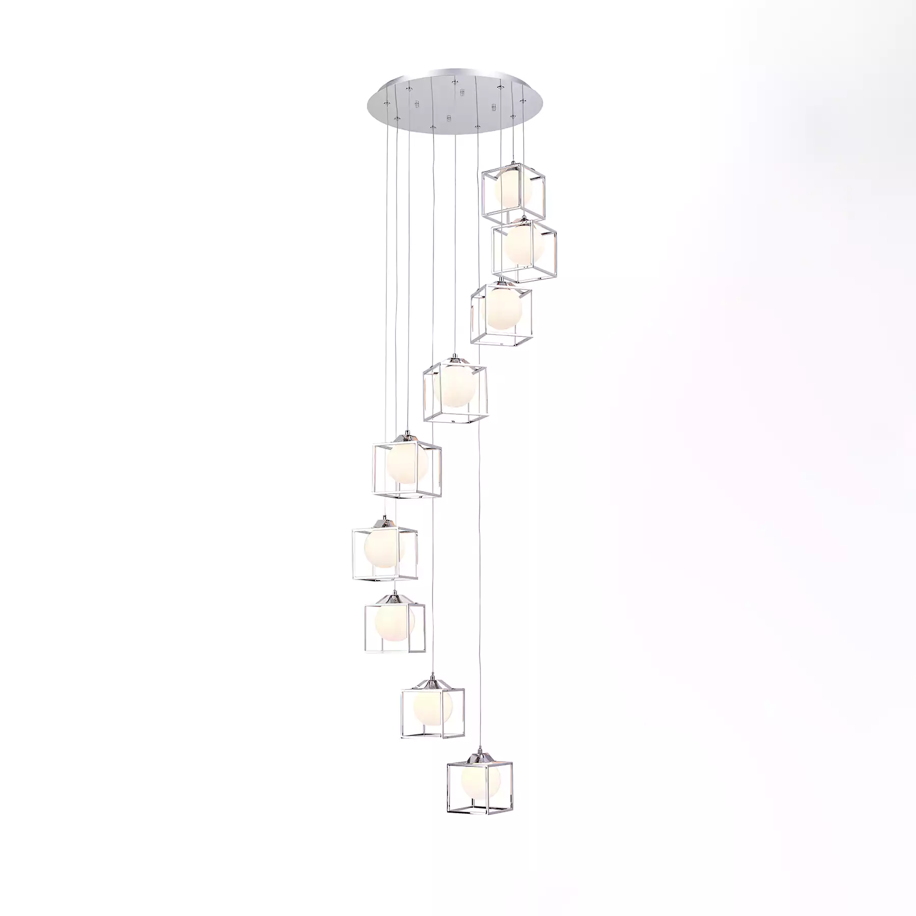 Hoop stairwell Chandelier
